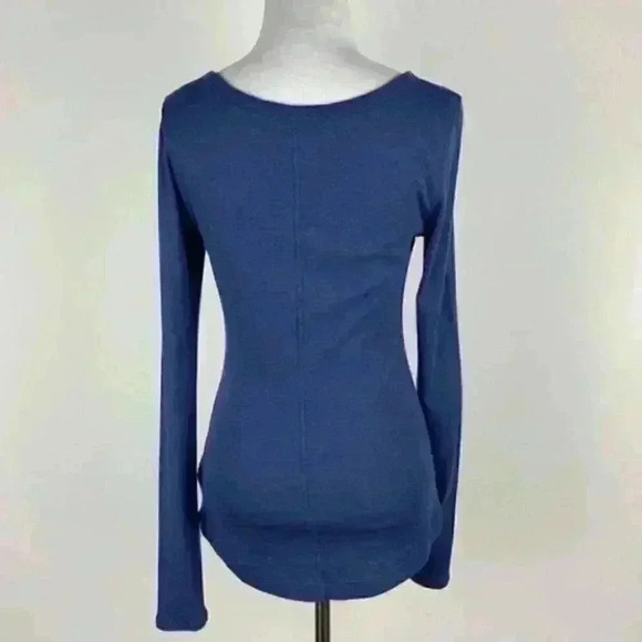 Express top size SP blue long sleeve split henley - Picture 5 of 9